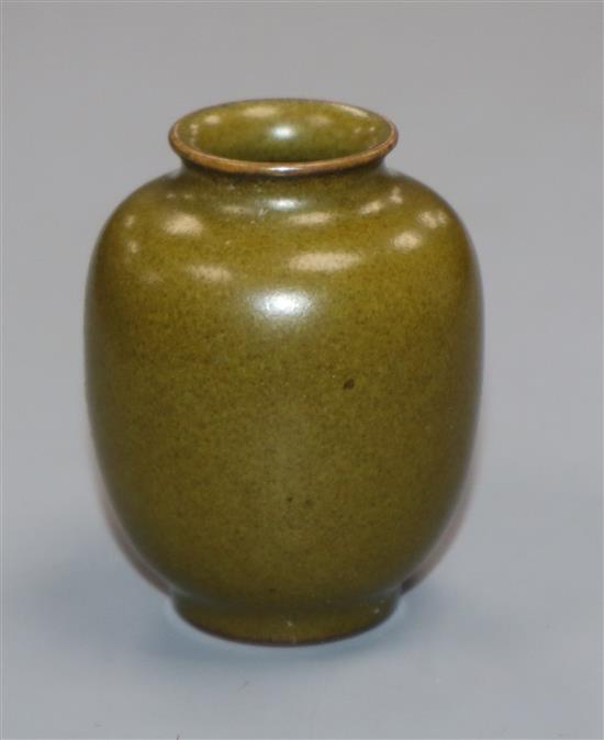 A Chinese miniature tea dust glazed jar H.5.5cm